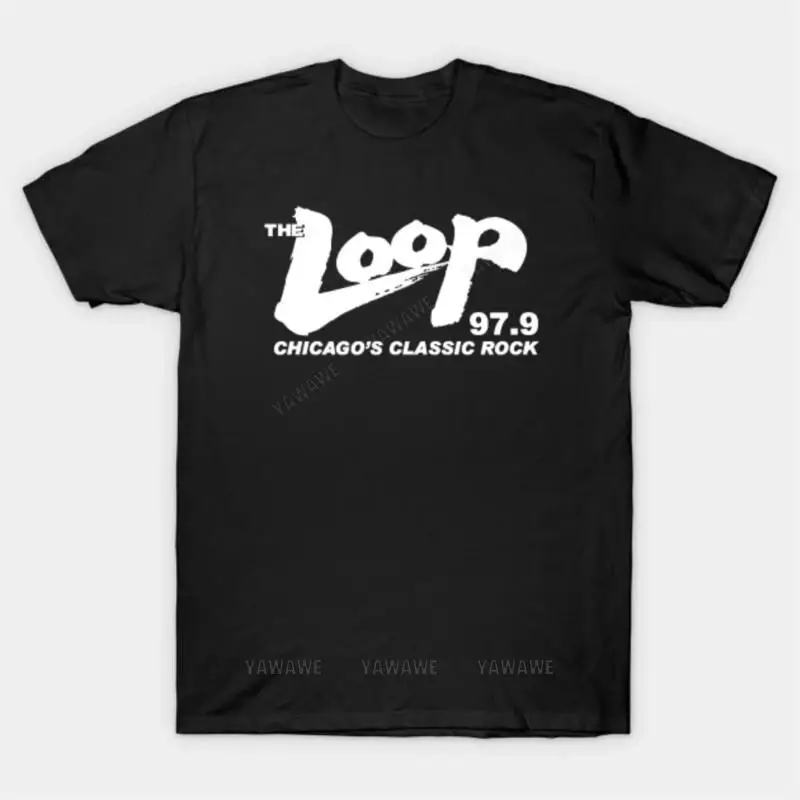 Adult tee tops teenager cotton Oversized tee-shirt 1977 The Loop Radio T Shirt fashion print tshirts male casual style tee-shirt