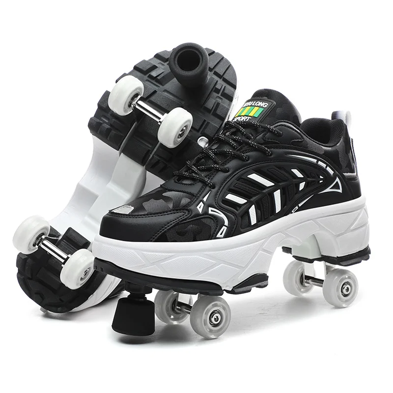 

Boys and Girls Adult Students Invisible Retractable Roller Skates Big Quad Roller Skates