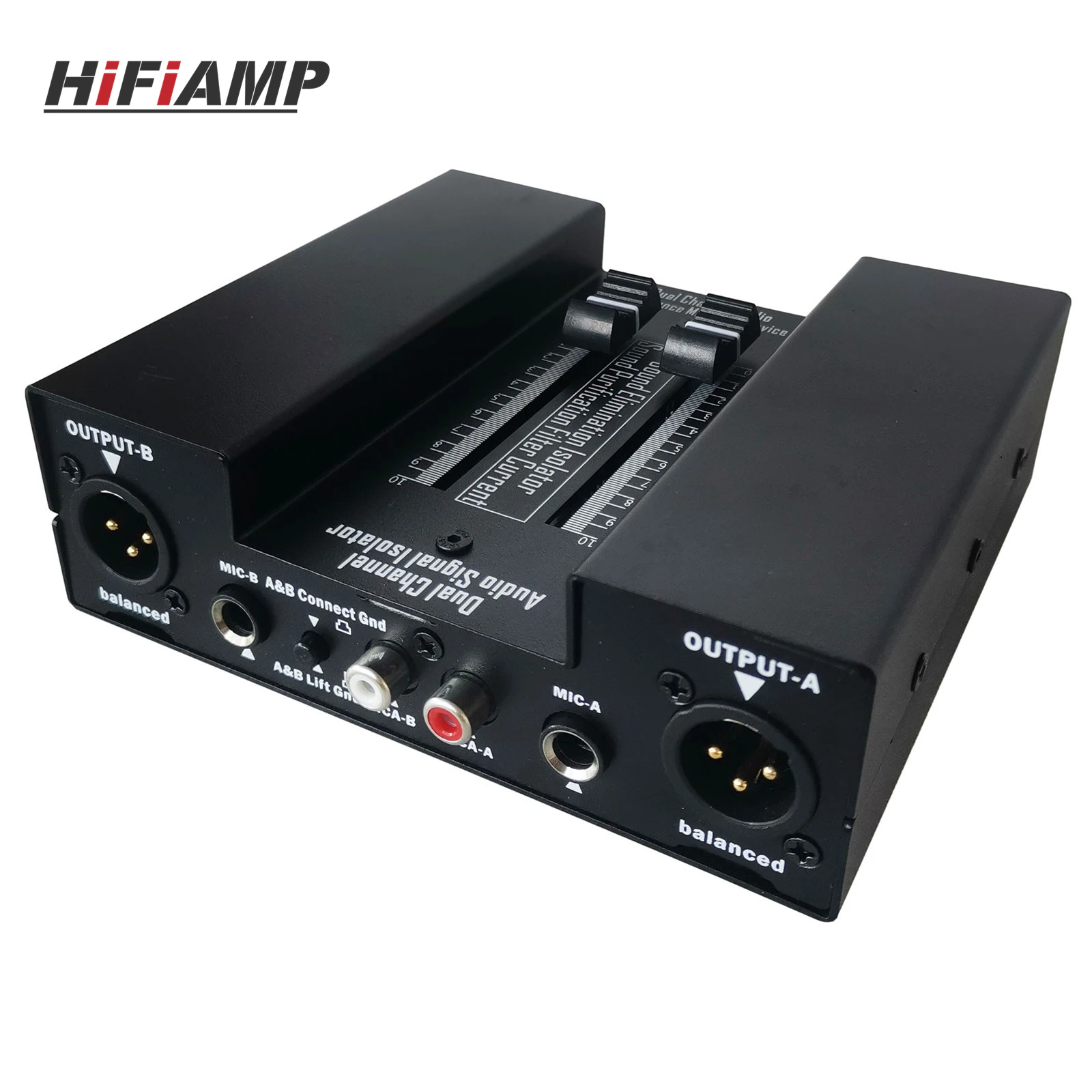 HiFiAMP LA2S-PRO Professional Audio Isolator Speaker Phase Meter Digital Processor Audio DI Box with Dual Channel Volume Fader