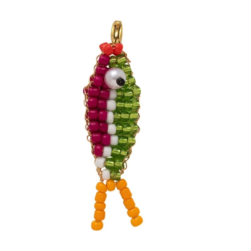 K9FC Colorful Beaded Fish Keychain with Lobster Claws Clip For Backpacks Charm
