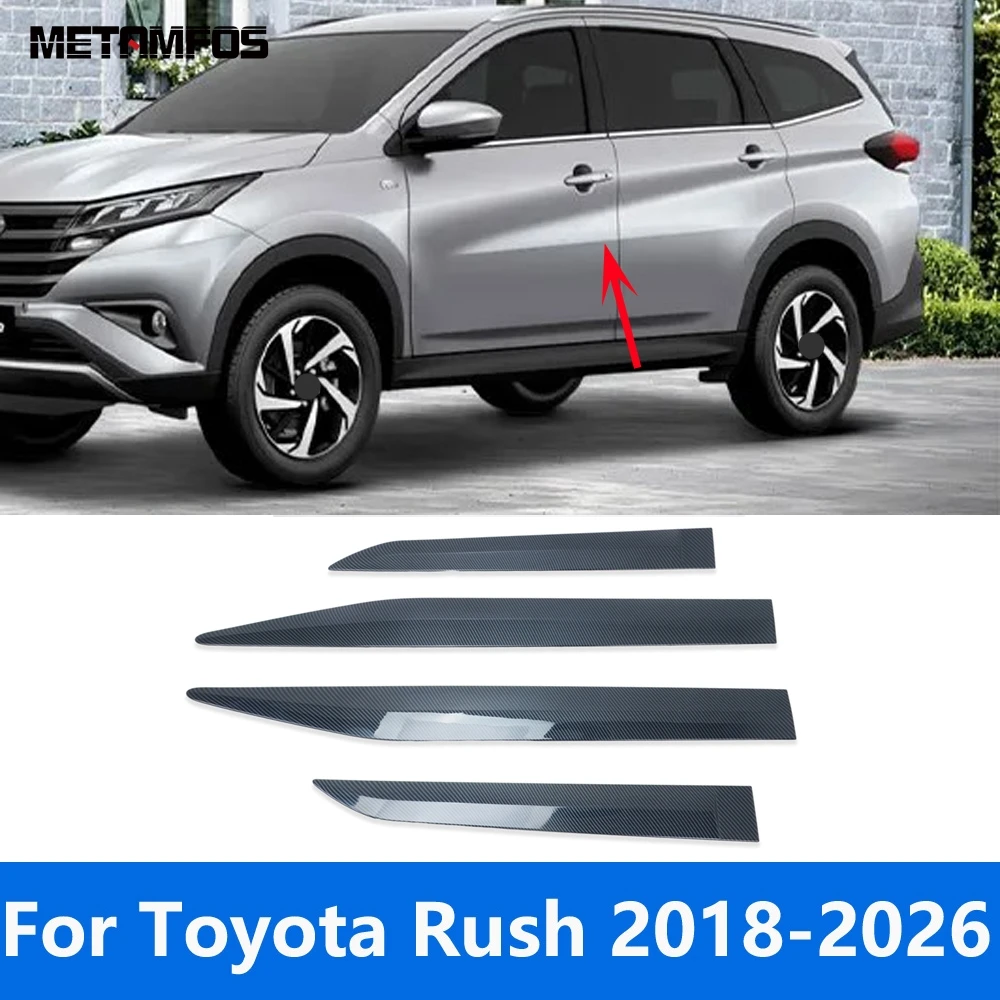 

Для Toyota Rush 2018-2024 2025 2026: Накладки на боковые двери из карбона, молдинги, внешние аксессуары, стайлинг автомобиля