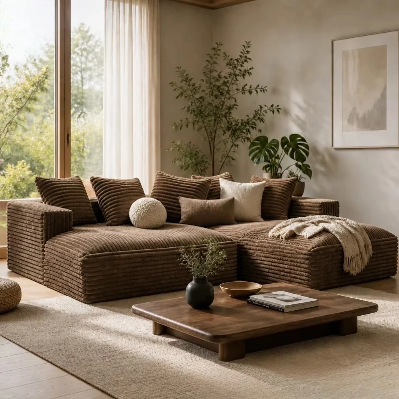Corduroy floor mat sofa free combination modular furniture