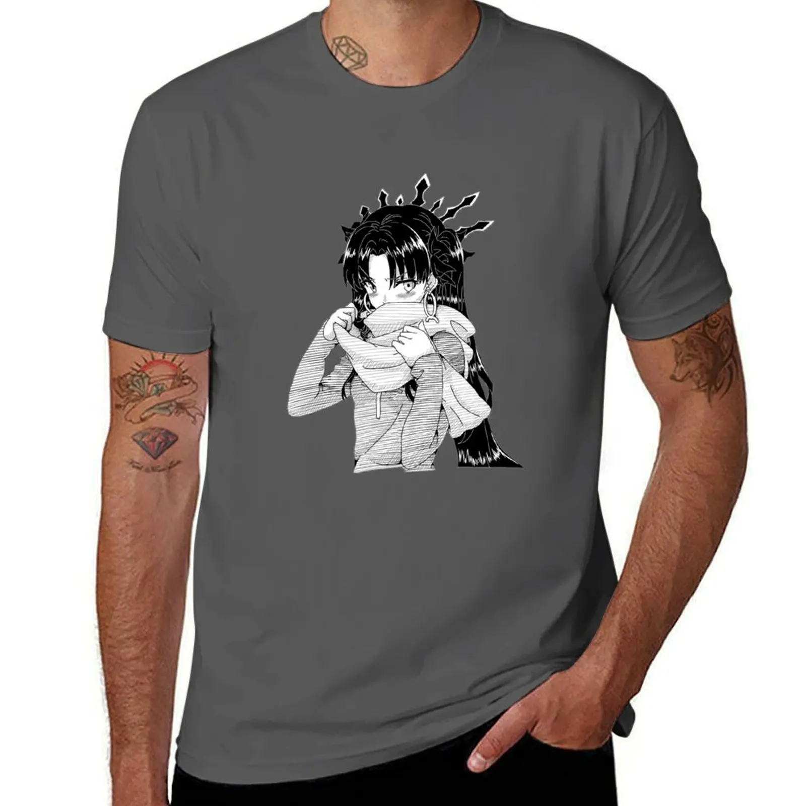 Черно-белая милая футболка Ishtar Fate с защитой от ультрафиолета, футболка для активного отдыха