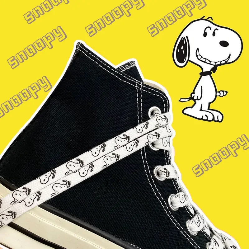 1Pair Snoopy Shoelaces Thicken Laces Shoe Athletic String No Elasticity Flat Shoelaces of Sport Leisure Sneaker Accessories