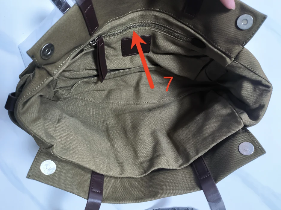 Luxuriöse Canvas-Leder-Mehrfach-Taschen-Tragetasche, Damen-Schultertasche mit Reißverschluss im Vintage-Stil, Motorrad-Biker-Style Handtasche, Leichtgewichtig – Detail 3