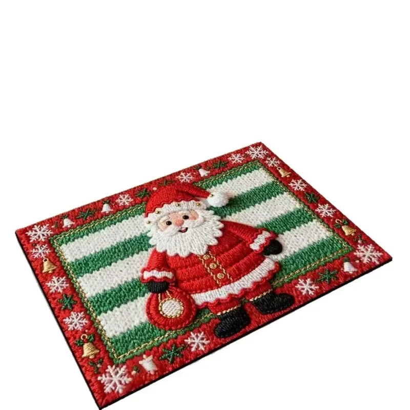 Christmas floor mat, diatom mud floor mat at the door of the bathroom, cartoon easy to take care of toilet, bathroom floor mat