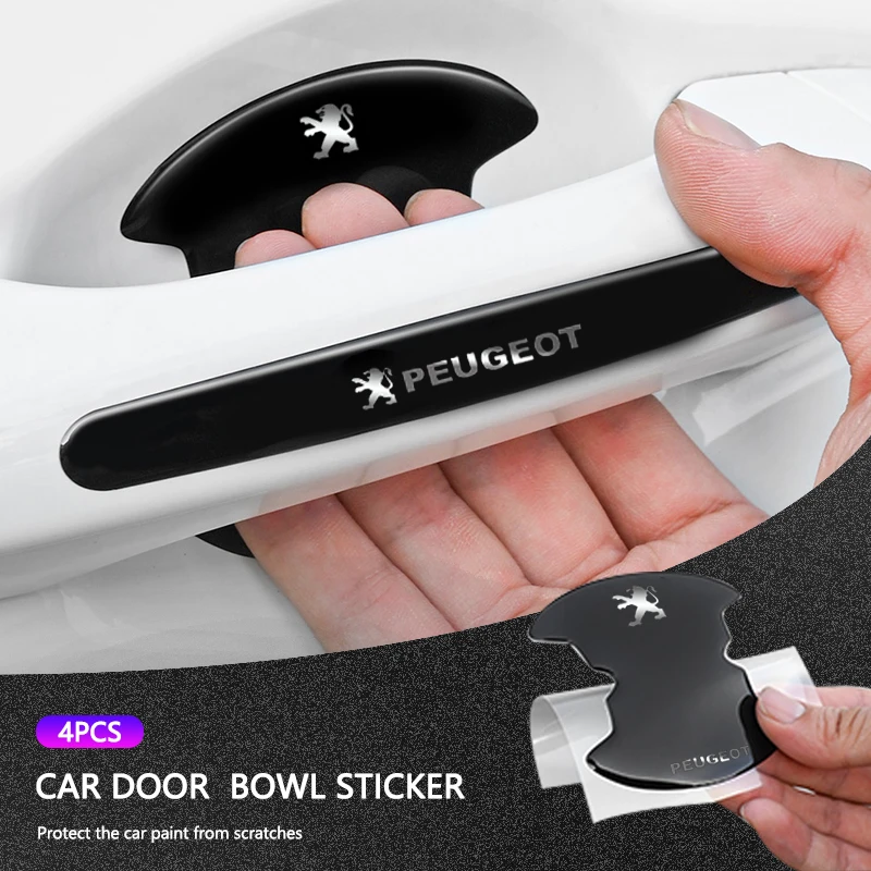 For Peugeot﻿﻿﻿﻿﻿ Car Door Handle Bowl Scratch Anti-scratch Protective Car Stickers Car Handle Anti-collision Protection Strip
