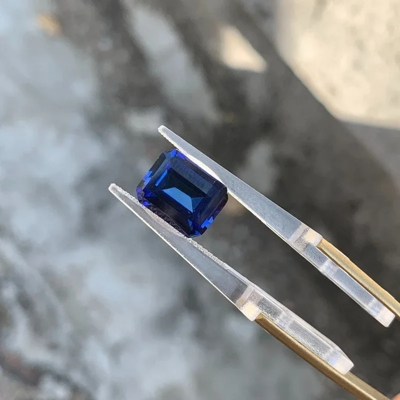 Emerald Shape Royal Blue Lab Grown Sapphire  Multiple Cutting DIY Jewelry Production Main Materials Selectable AGL Certificate