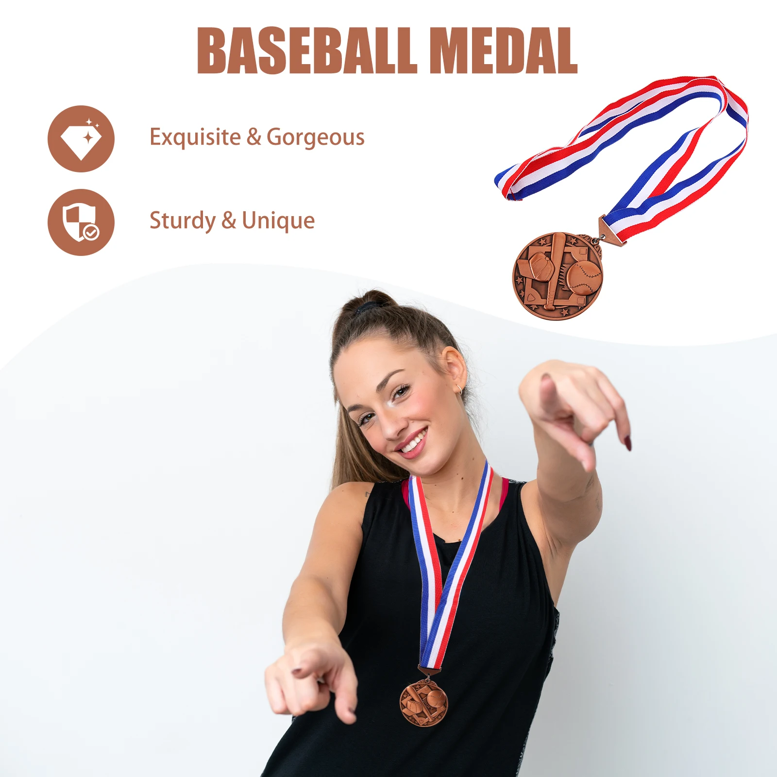 

1pcs Baseball Medal Zinc Alloy Commemorative Sports Souvenir Team Award Medals Decorative Competition Trophy Gift for Adults