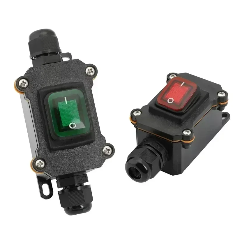 High Power Waterproof Marine Outdoor Rocker Switch 220V 16A Modification Outdoor Wiring Box Screw Mount 12V 24V IP65