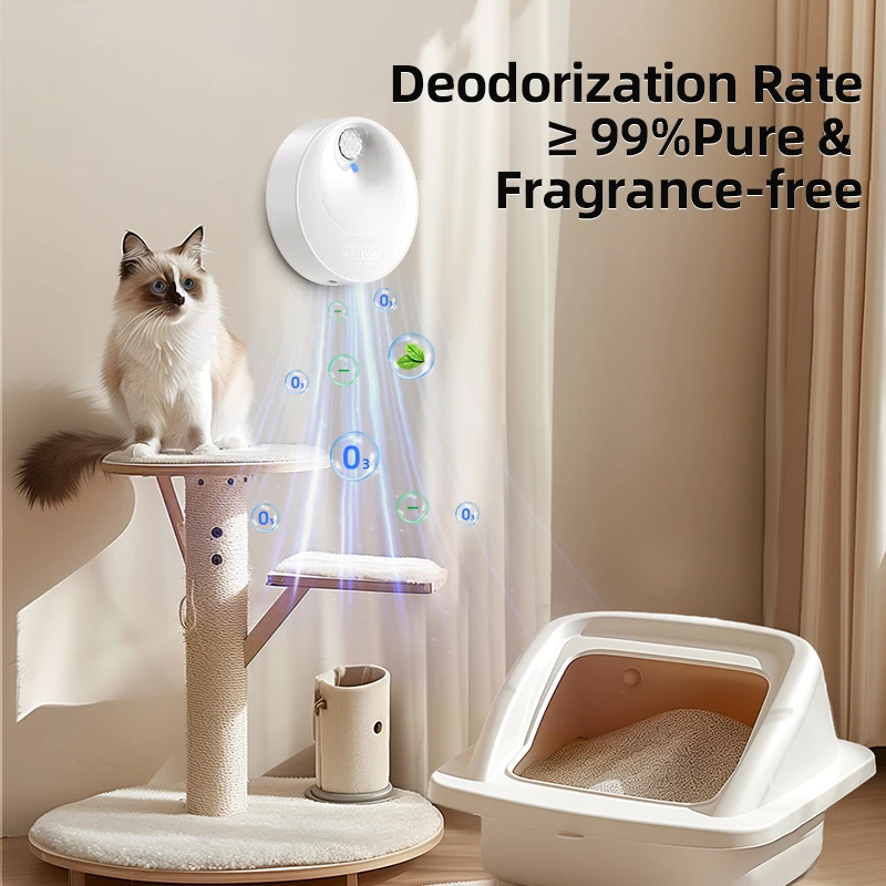 ROJECO 4000mAh Smart Cat Odor Purifier Cat Toilet deodorante per lettiera per gatti forniture automatiche per deodoranti per wc per animali domestici