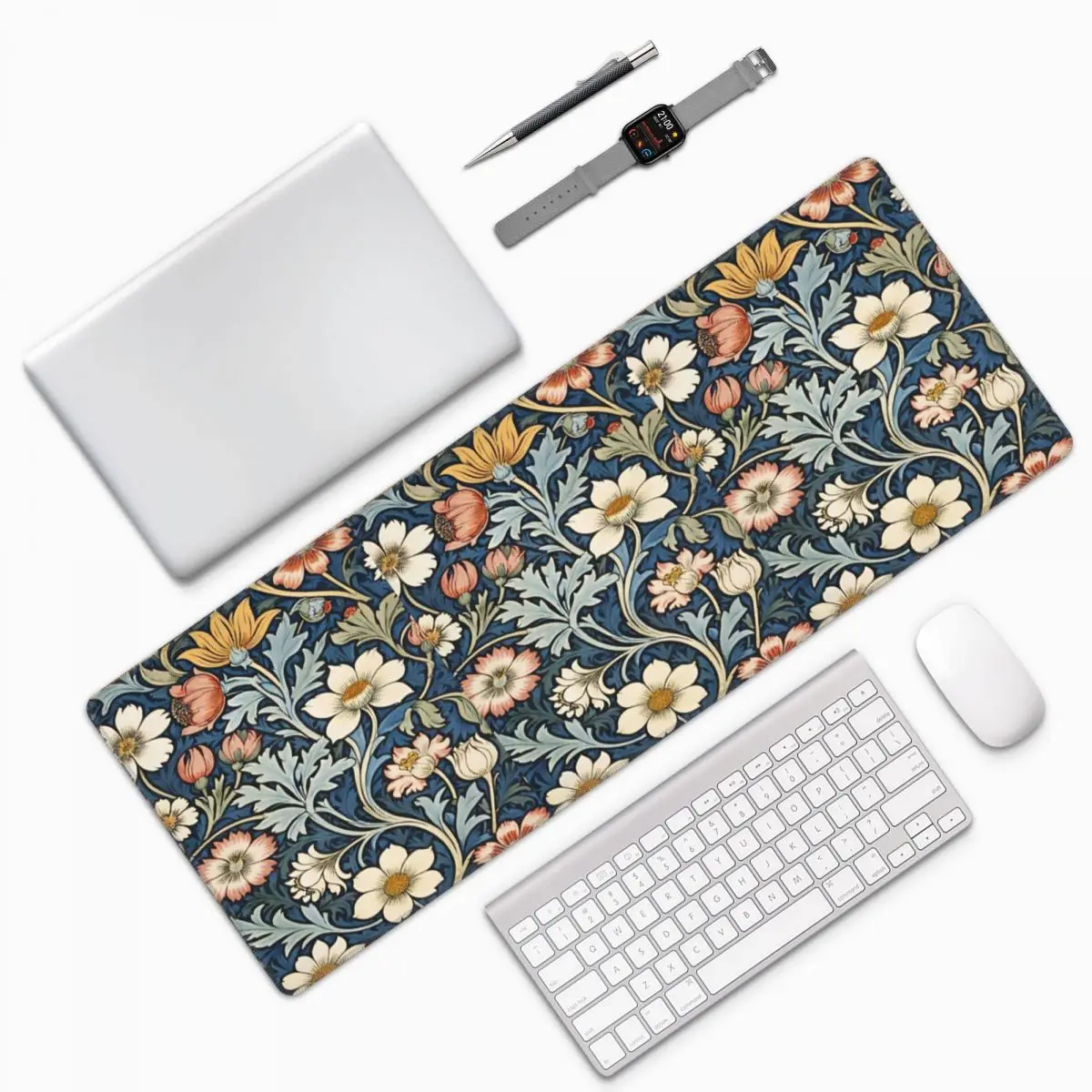 Framed William Morris Botanical Bliss Large Mouse Pad Computer Keyboard Mouse Mat Gamer PC Laptop Desk Mat Office Table Mats