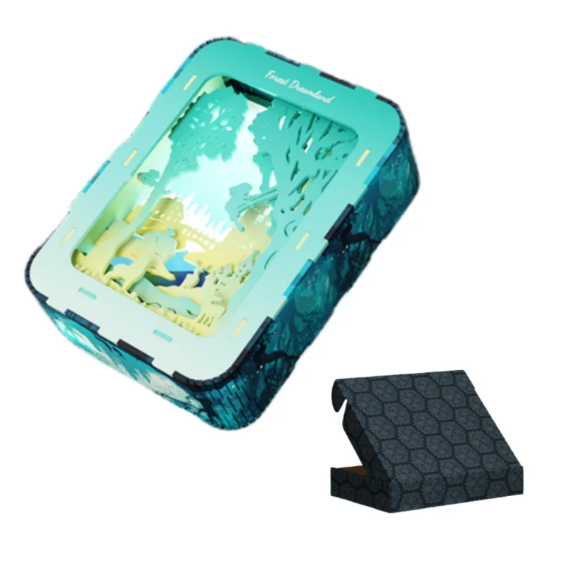 3d floresta dreamland modelo blocos de construção de madeira kit diy montagem tijolos luz da noite decoração desktop haste aprendizagem crianças presente