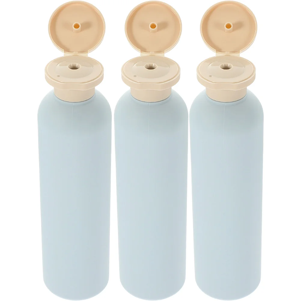 

3 Pcs Light Blue Flip-top Lotion Bottle 260ml Shower Gel Shampoo Squeeze Bottles Travel and Conditioner Containers Toiletry