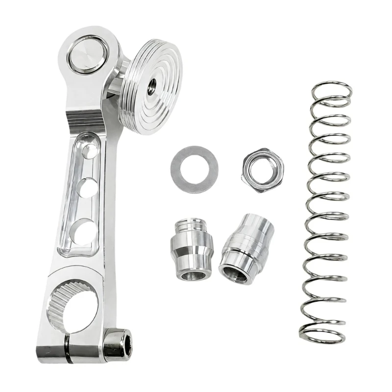 Rear Brake Replacement Arm for Motorcycle, Machined Aluminum Brake Linkage with Cutout Structure and Spring Hardware for