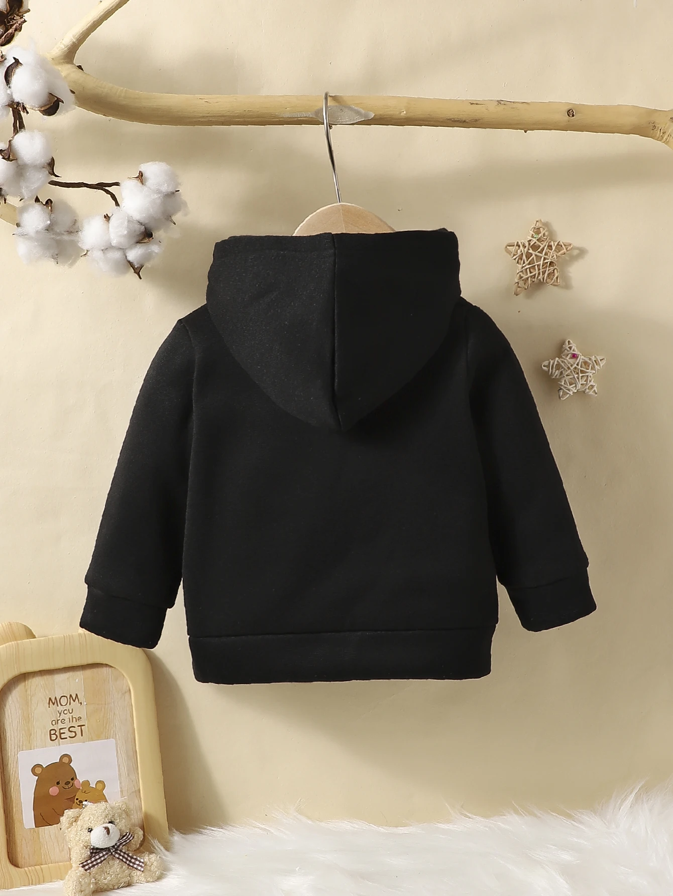 Spring And Autumn Boys  Sweater Round Neck Long Sleeve Hooded Letter Spider Web Pattern Fashion And Warm Infant Toddler