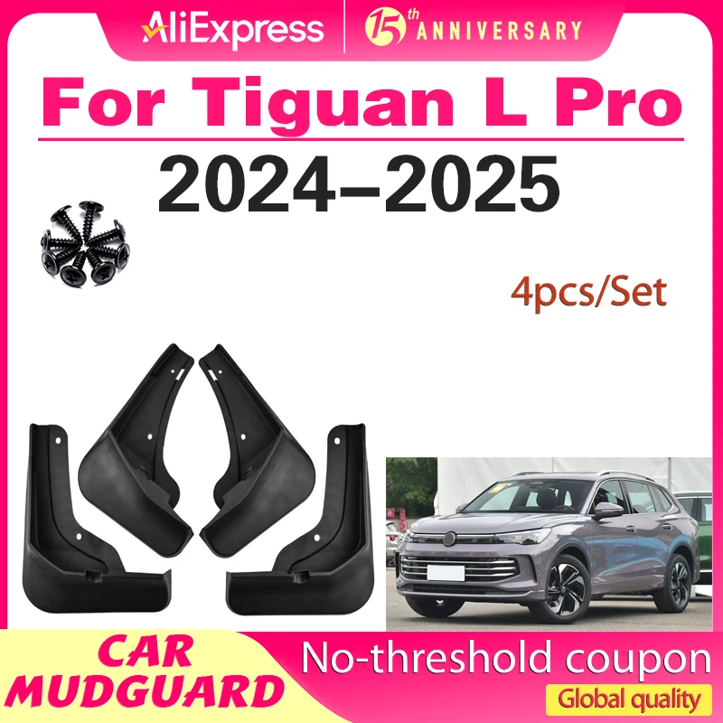 

Mudflaps Fender For VW Volkswagen Tiguan L Pro 2024 2025 Mud Flaps Splash Guards Front and Rear Wheels Fender Accessories 4Pcs