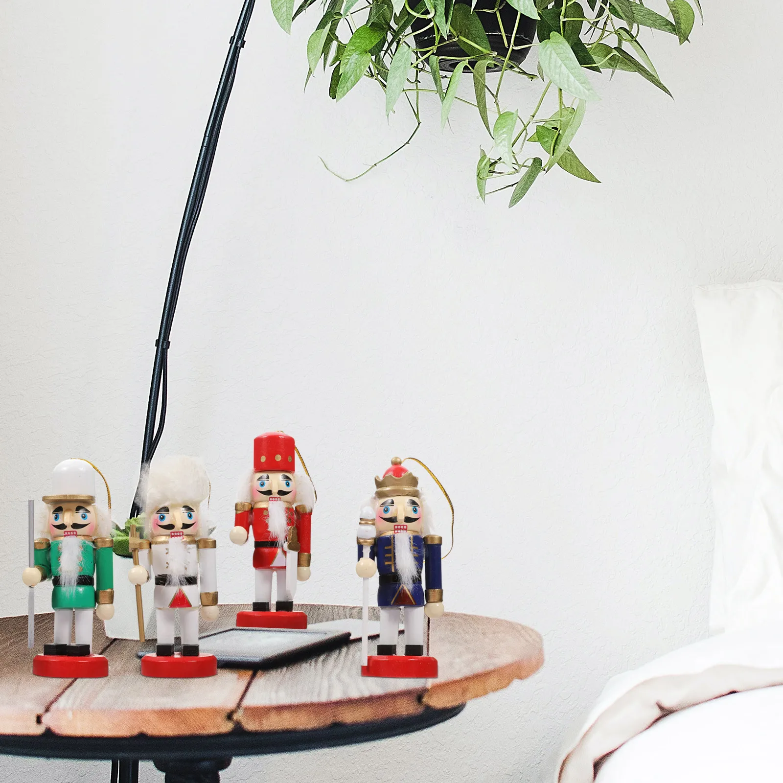 

4pcs Wooden Nutcracker Soldier Colorful Handcrafted Christmas Ornament For Home Window Mall Cafe Decoration