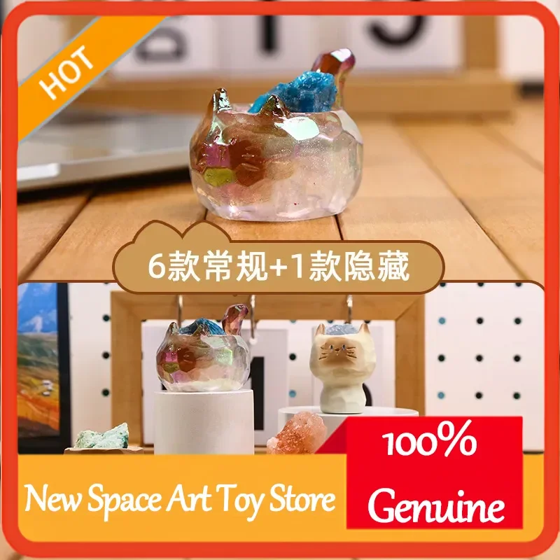 

PAL Cat Crystal Blind Box - Мини-оригинальная каменная мультяшная фигурка, милый офисный настольный автомобильный декор, подарок на удачу для любителей кошек