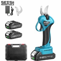 Seesii 21V Brushless Electric Scissors 33mm Cordless Trimming Scissors Garden Care Mower Electric Pruner Tree Bonsai Cutter