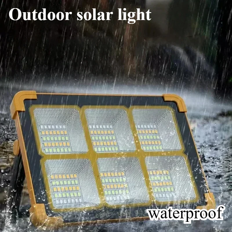 Rechargeable Portable LED Solar Floodlight 300W Suitable for Emergency Lighting Outdoor Waterproof Camping Searchlight