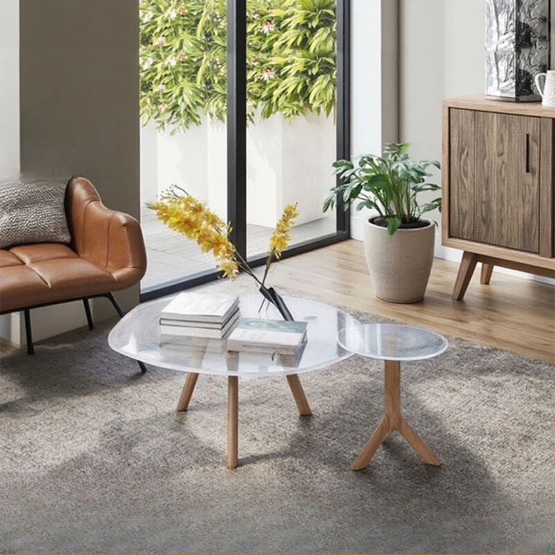 

Coffee table living room home modern high-end small apartment oak combination side table