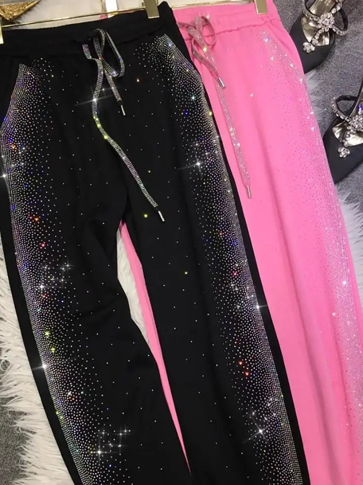 

Plus Size plus Size Women's Sweatpants Heavy Du Star Pattern Elastic Waist Spring Autumn Slimming Bla Loose Fit Trousers