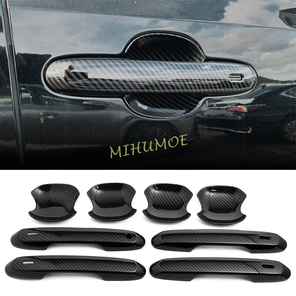 Carbon Fiber Car Styling Side Door Handle Cover + Door Bowl Cup Surrounds Trims For Lexus GX Accessories GX550 J250 2024 2025