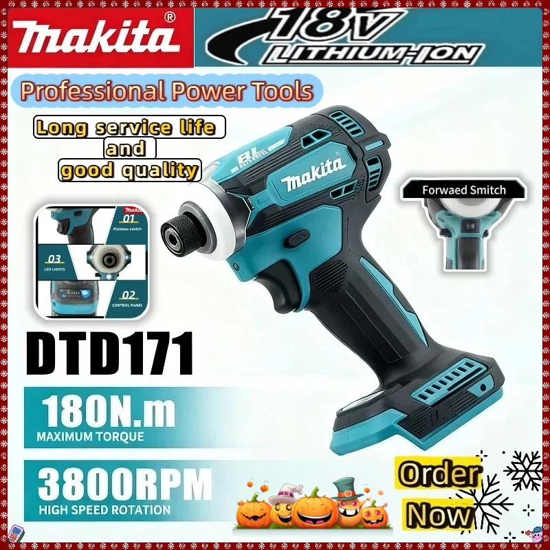 

Makita Original DTD171 Impact Driver Cordless Brushless Electric Screwdriver Rechargable Drill Driver For Makita Battery