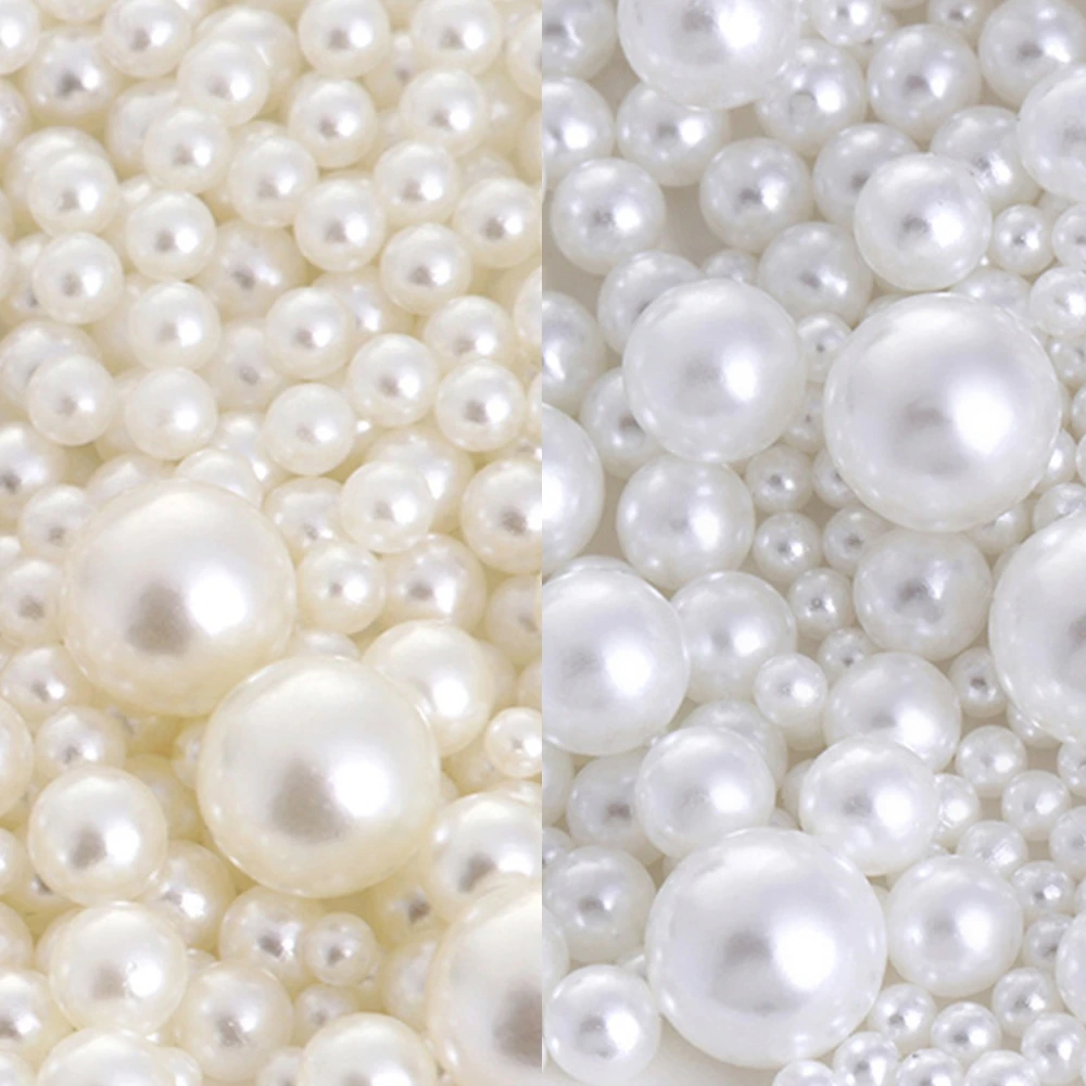 3mm-16mm Size ABS Imitation Pearl Bead Loose Spacer Beads for Jewelry Making White Beige DIY Imitation Garment Beads Bracelet