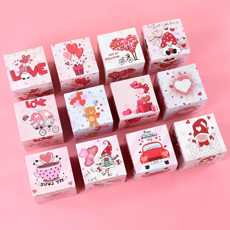 

6pcs/set Valentines Day Candy Box Pink Red Faceless Old Man Gift Chocolate Packaging Boxes Wedding Party Decoration Supplies