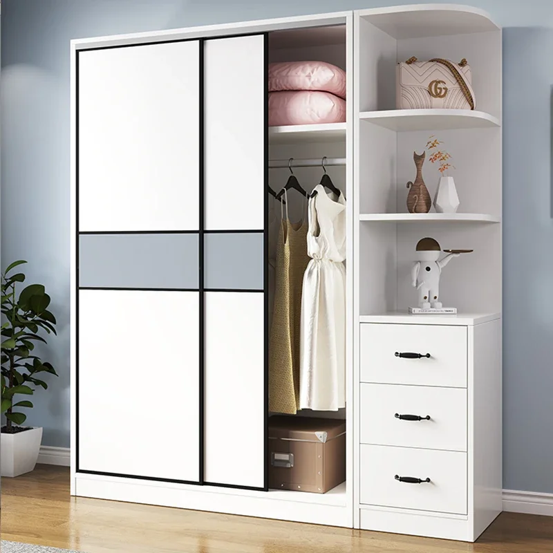 

Cheap Bedrooms Wardrobes Wooden Drawer Hanging Clothing Rack Wardrobes Free Shipping Apartment Closets Abiertos Home Furniture
