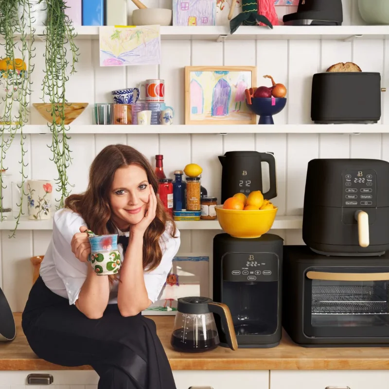 Beautiful 14 Cup Programmable Touchscreen Coffee Maker, Black Sesame by Drew Barrymore