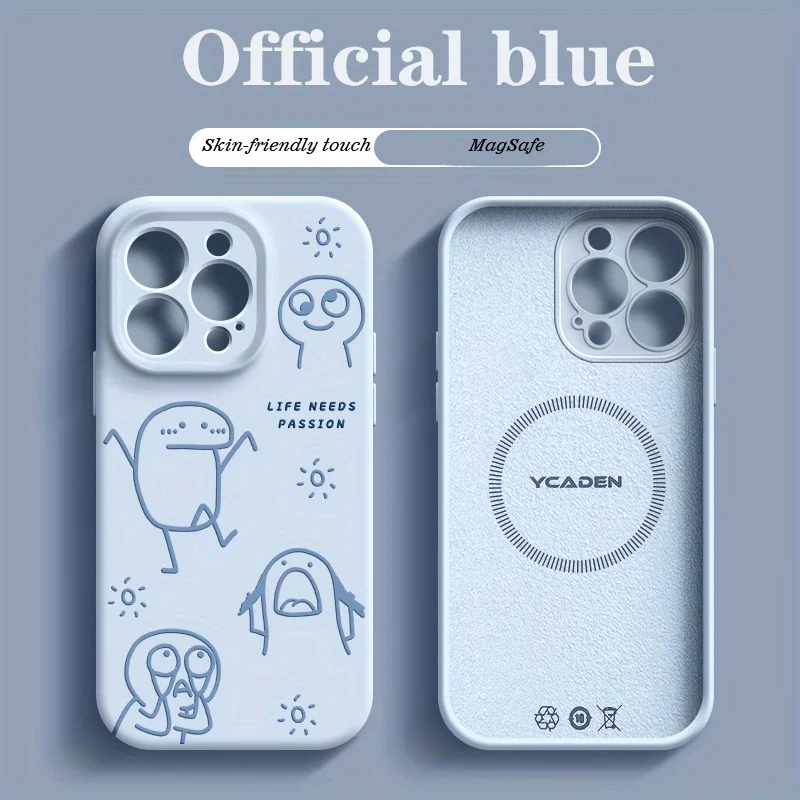 Cute Stick Figure Sun For MagSafe Phone Case For iPhone 17 16 Pro Max 15 14 13 Pro Max 12 Pro Wireless Charge Shockproof Cover