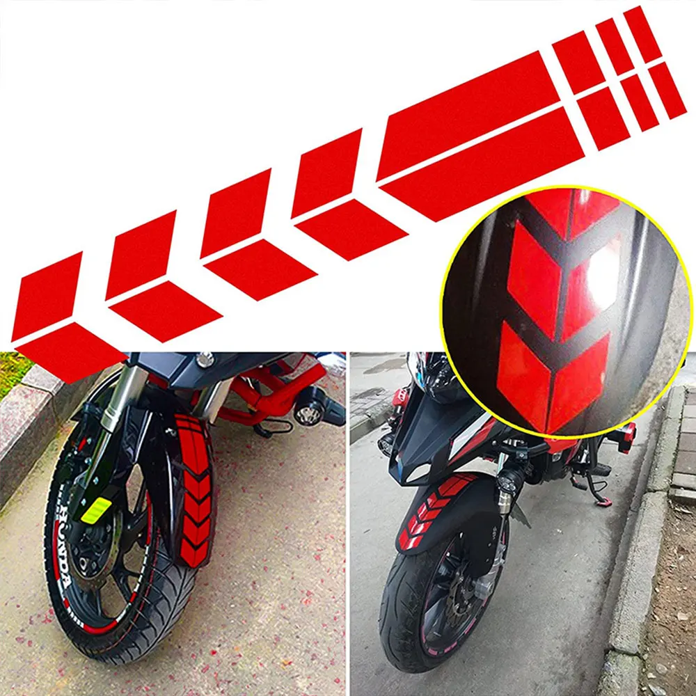 Motorcycle Arrow Stripe Stickers Fender Paste Universal Waterproof Oilproof Reflective Motorbike Tape Decal Moto Accessories