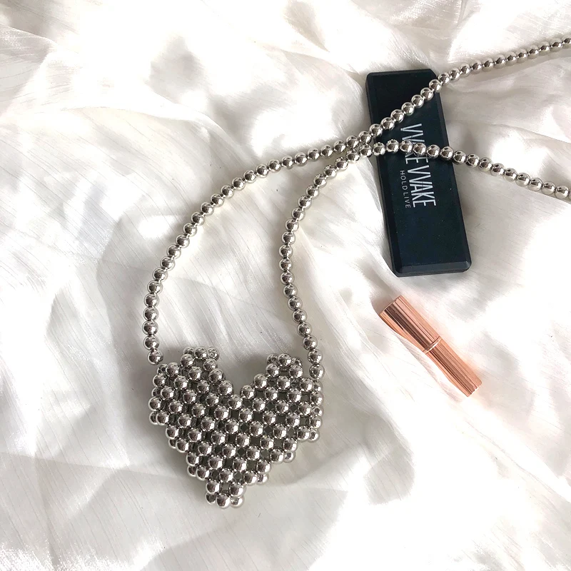 

Сумка Love Pearl, комплект материалов для самостоятельного изготовления, тканая сумка через плечо для женщин, летняя одинарная акриловая повседневная сумка с открытым верхом