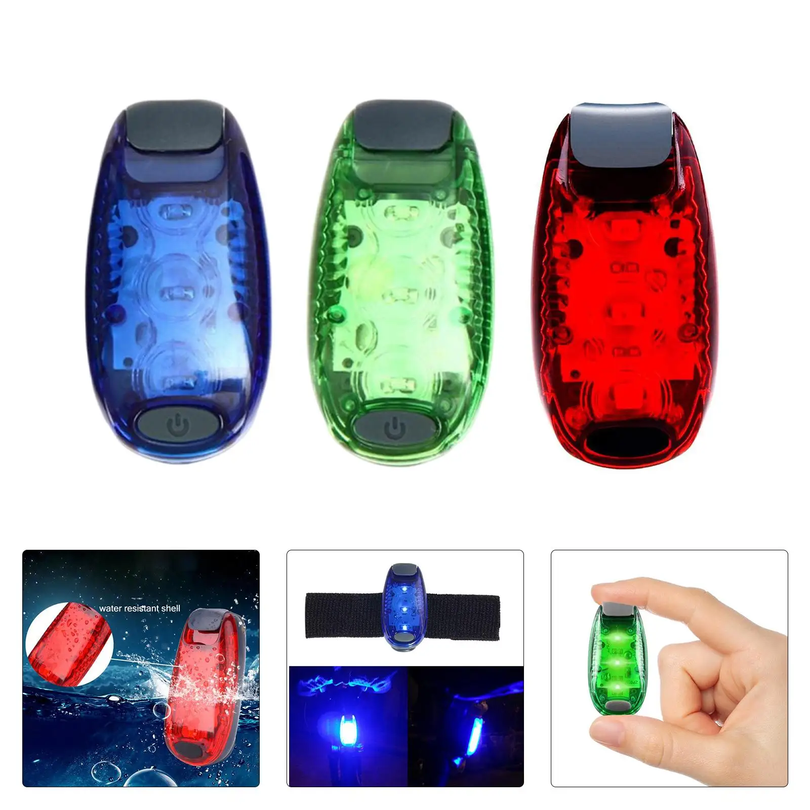 LED Safety Light Clip On Strobe IPX 5 Waterproof Blinking Running Lights for Boat Kayak Bike Night Running Runners Dogs Walking