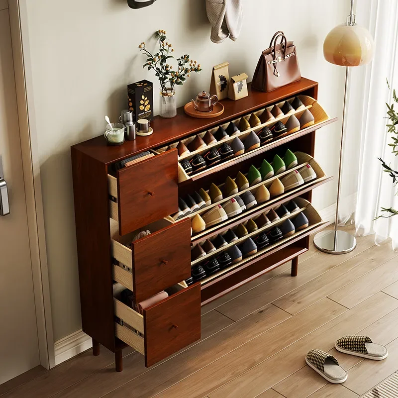 Storage Stylish Modern Oak Shoe Cabinet Compact Elegant Versatile Black Strong Shoe Cabinet Armoire Chaussures Home Furniture