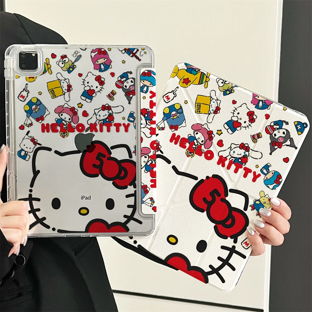 

Складной смарт-чехол Y для iPad Air 3 4 5 6 10,9 Pro 11 в 9, 8 7-го 10 11 поколения 9,7, чехол с мультяшным чехлом для планшета Hello Kitty Melody