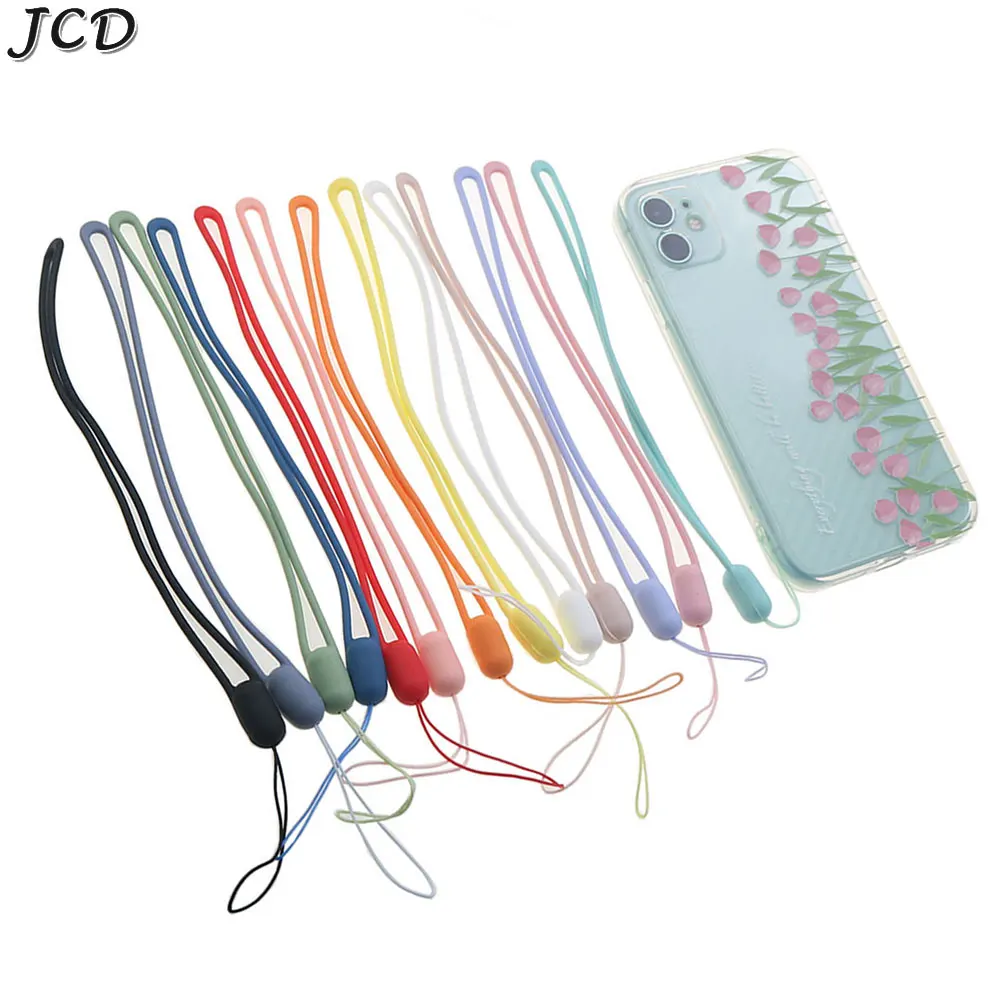 

JCD 2pcs Short Silicone Cell Phone Lanyard Holder Phone Wrist Straps Lanyards Keychain strap ID Card USB Badge Cord Hanging Rope