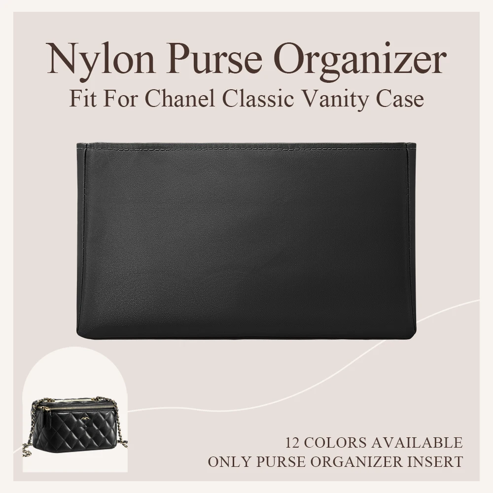 

Nylon Purse Organizer Insert Fit for Chanel Classic Vanity Case Handbag Cosmetics Inner Liner Bag Lightweight Inside Storage Bag