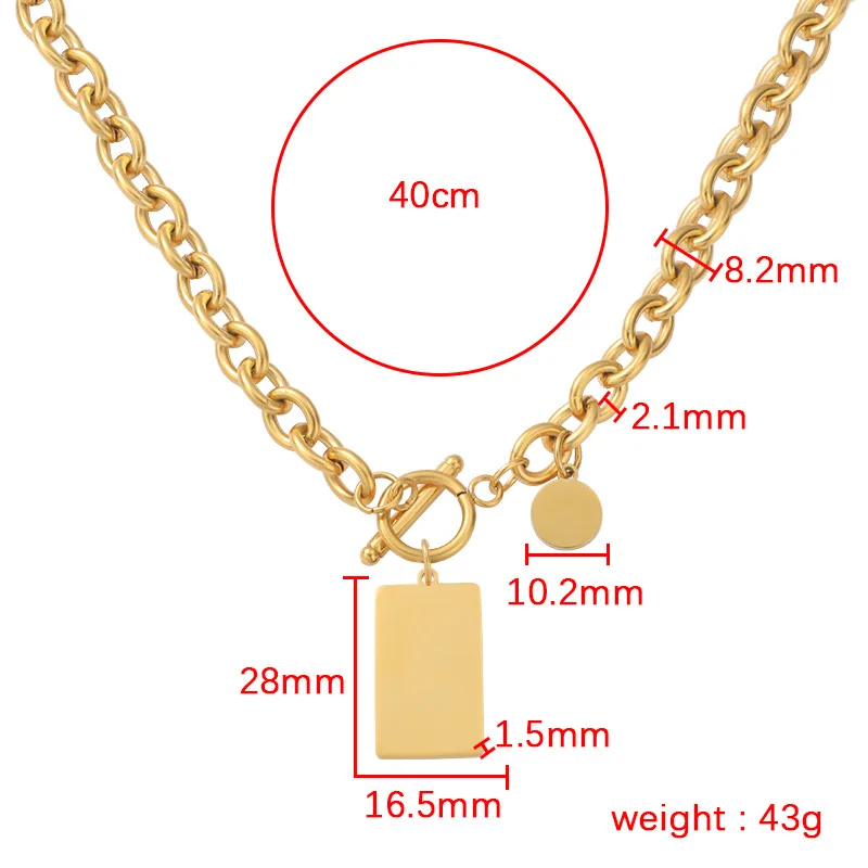 Stainless Steel Bar Necklace To Record Metal Plate Toggle Clasp Necklace For Engraving Mirror Polished Wholesale 10pcs