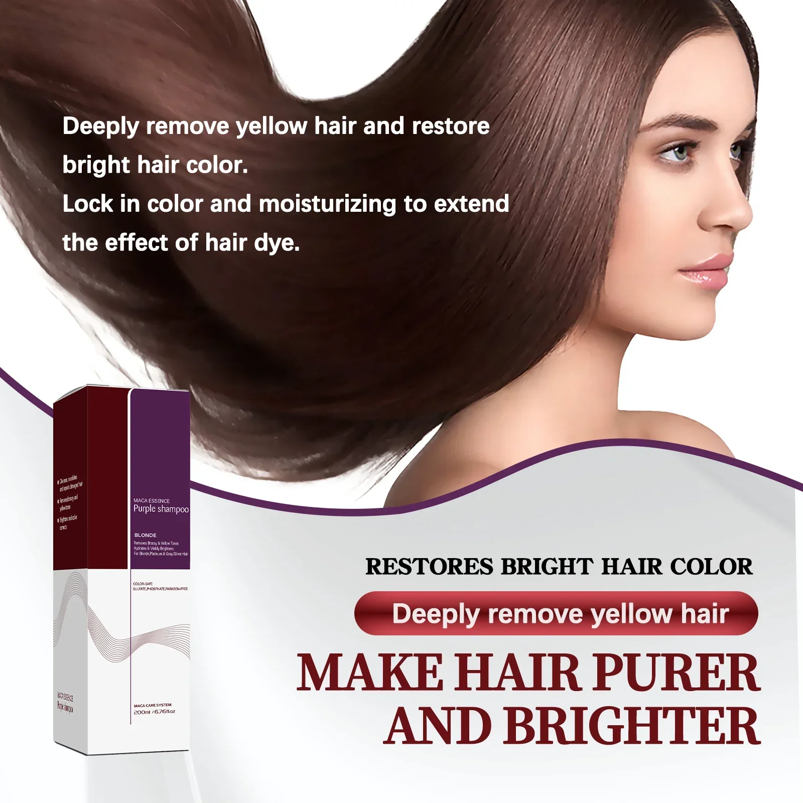 

Purple Shampoo For Blonde Hair Neutralizes Yellow Tones Travel Size Balayage Color Correcting Treatment 200ml