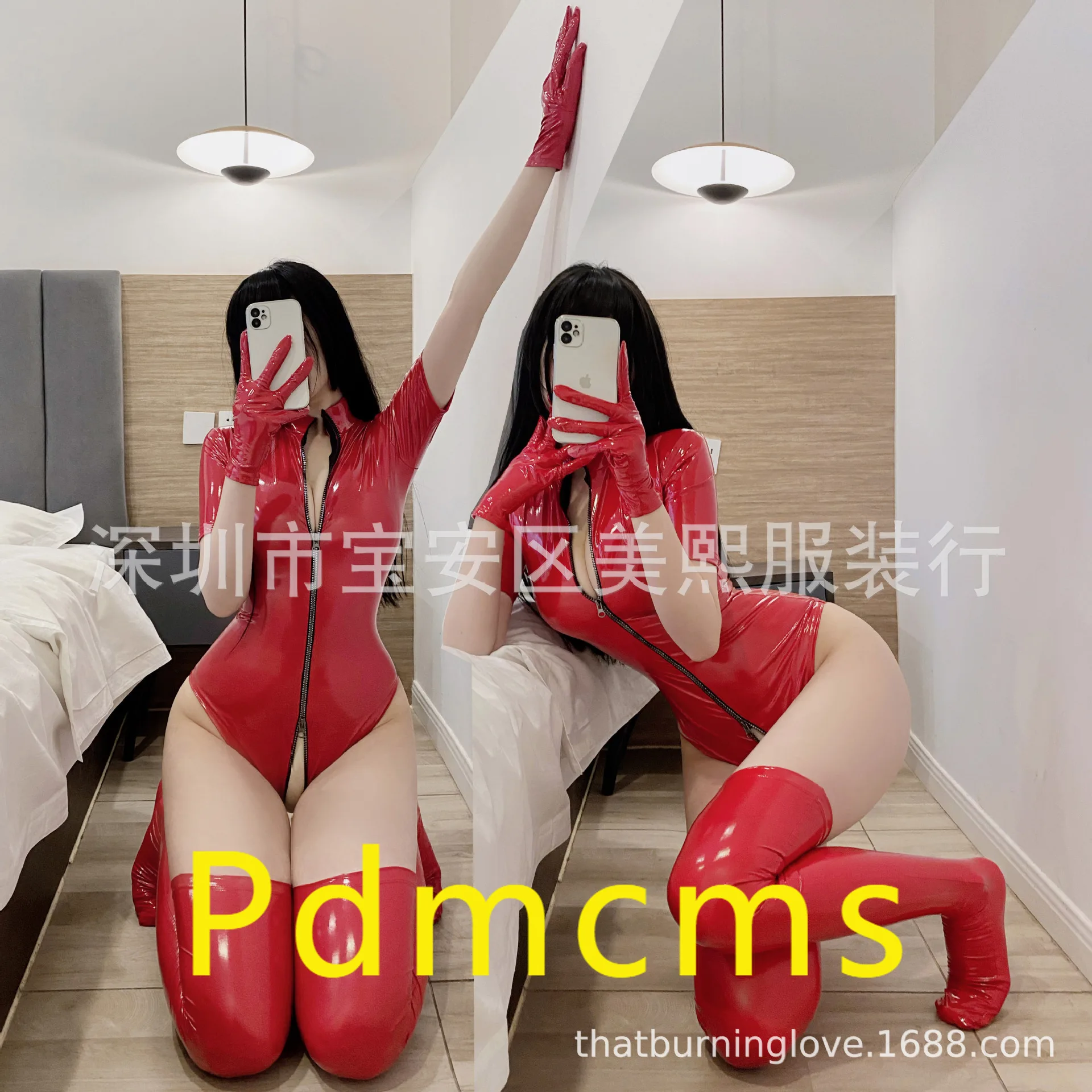 

2025 новое европейское и американское сексуальное нижнее белье из искусственной кожи с высокой эластичной яркой кожей, яркая лакированная молния с открытой промежностью n