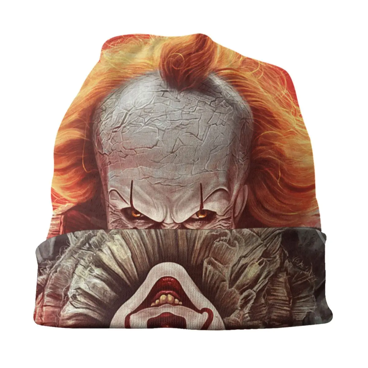 Evil Clown Bonnet Hat Knitted Hats Men Women Fashion Unisex Adult Halloween Horror Movie Winter Warm Beanies Cap