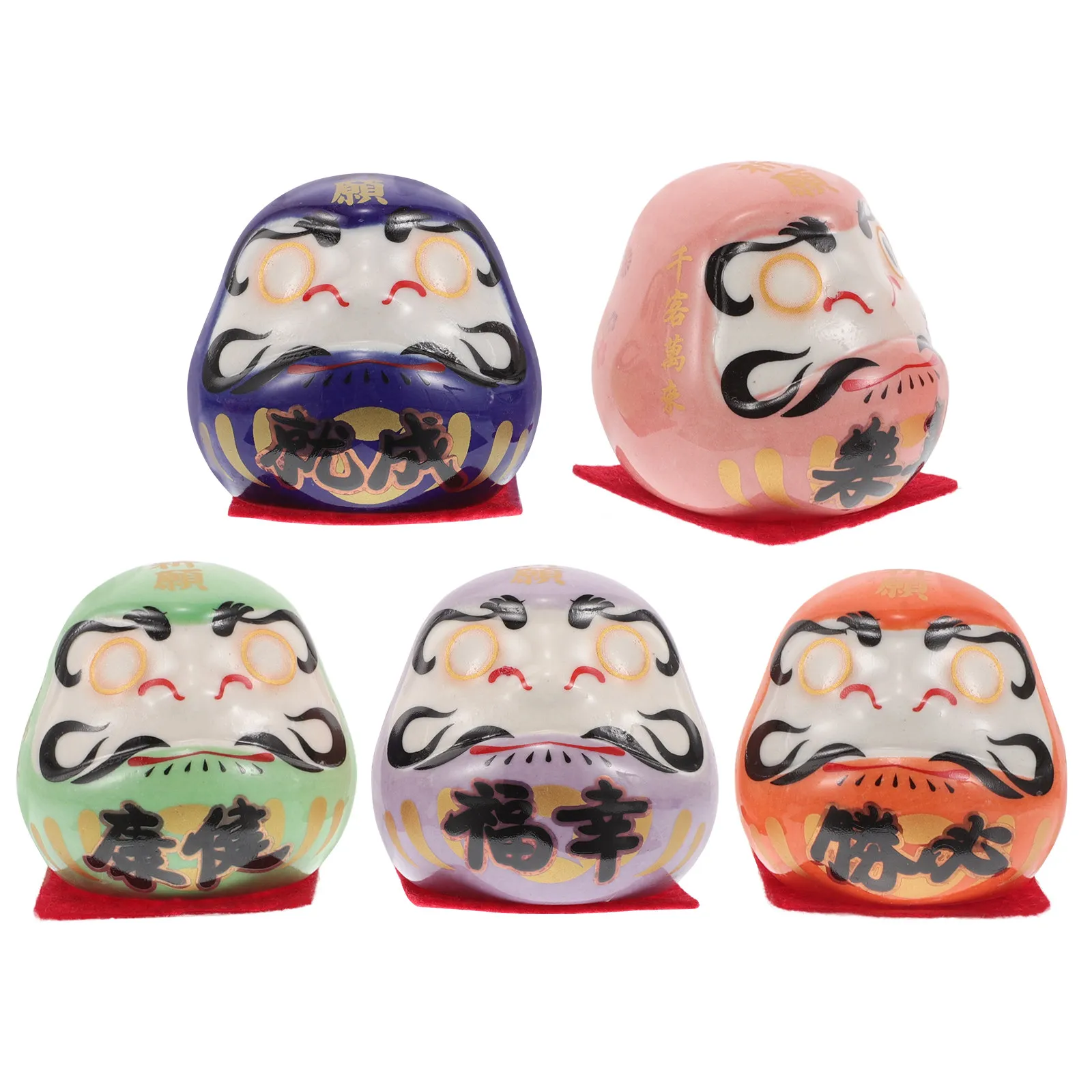 

Набор из 5 керамических украшений в японском стиле в форме яйца для стола, дома, офиса, талисман удачи, мини-декор