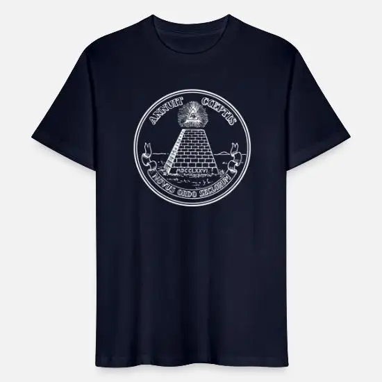 Illuminati All-seeing Eye Pyramid Dollar Symbol Freemason T-Shirt 100% Cotton O-Neck Short Sleeve Summer Casual Mens T-shirt