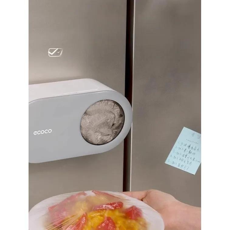 キッチン用プラスチック収納ボックス壁掛け式穴あけ不要使い捨てビニール袋カバーフィルム収納オーガナイザー