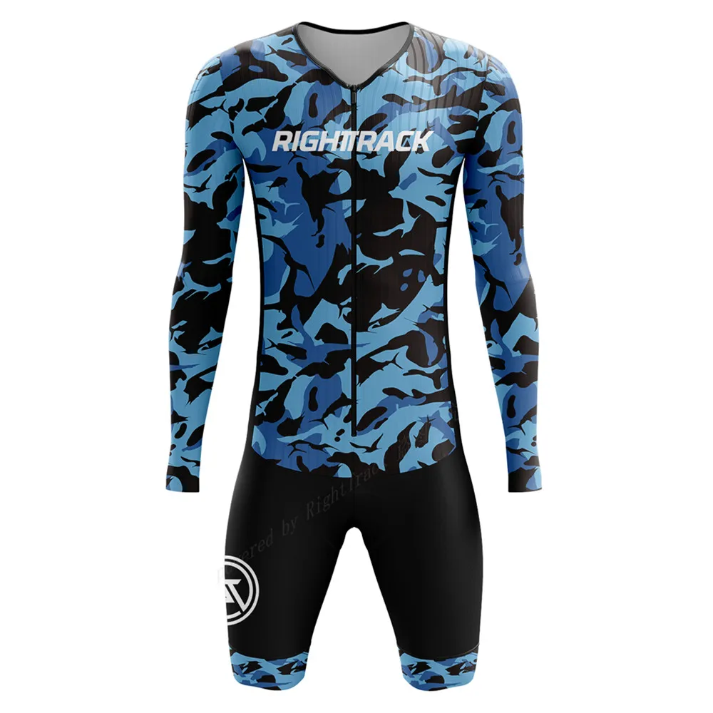 New Men\'s Long Sleeve Skating Skinsuit Roller Skates Trisuit Clothing Sportswear Speedsuit Inline Skates Racing Team Apparel