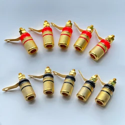 5-10pcs Amplifier Speaker Terminal Gold Plated Binding Post Banana Plug Socket Connector Suitable for 4mm banana plugs
